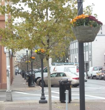Fall Baskets along Broad Street, East Liberty, Pittsburgh, 2009